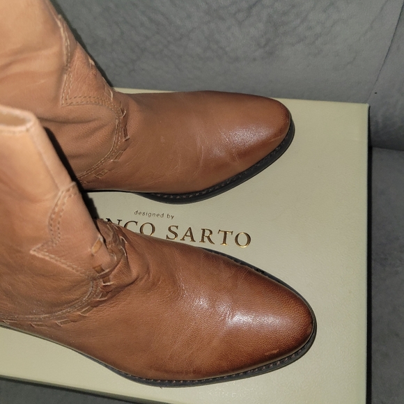 Franco Sarto cognac Window short cowboy boots - Picture 10 of 12